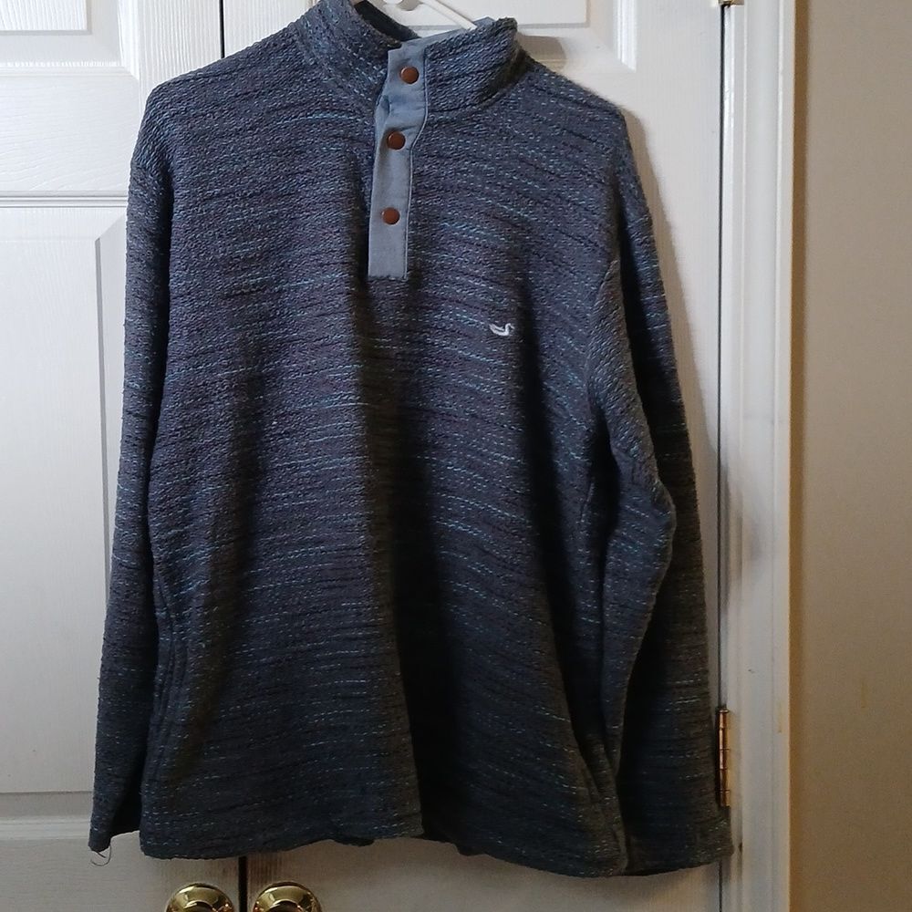 Southern Marsh Sweater  Mens Henley Pullover blue  Sz S